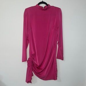 Missguided Fuchsia Long Sleeve Dress
